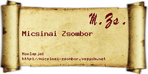 Micsinai Zsombor névjegykártya