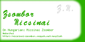 zsombor micsinai business card